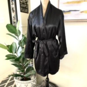 Victoria Secret Satin Black Robe